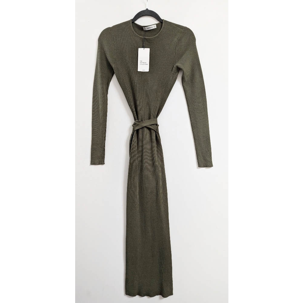 ZARA Knit Cutout Back Midi Dress Women's Size M - Picture 7 of 16